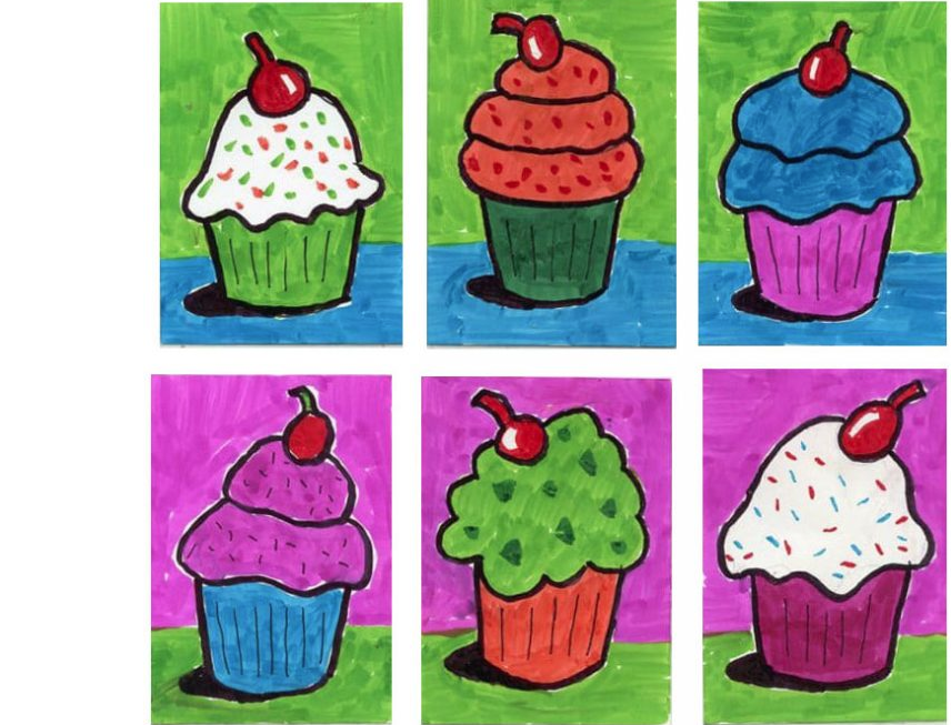 repetition of cupcake images