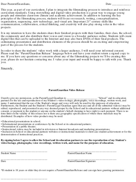 sample parent release